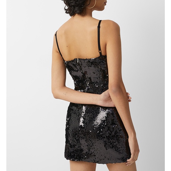 Franco black sequins spaghetti straps sleeveless mini dress NWT - Picture 2 of 14